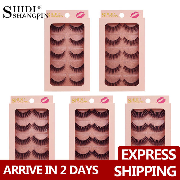 Gorgeous 5 pairs mink eyelashes natural long 3d
